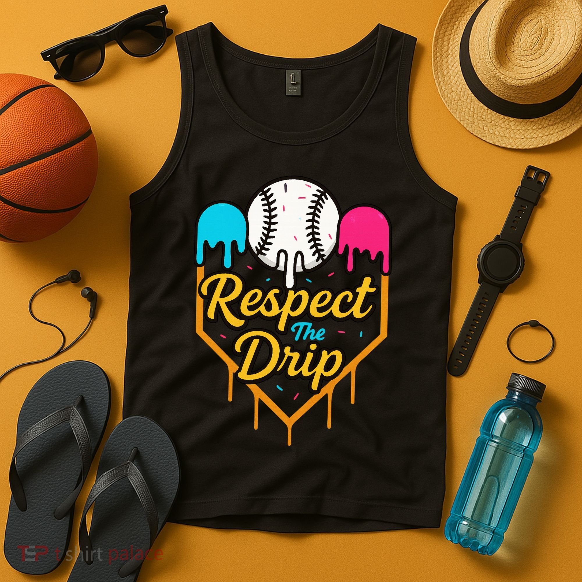 Respect The Drip Baseball Ice Cream Home Plate Tank Top