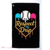 Respect The Drip Baseball Ice Cream Home Plate Golf Towel thumb 0