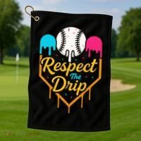 Respect The Drip Baseball Ice Cream Home Plate Golf Towel thumb 1