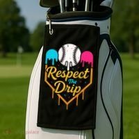 Respect The Drip Baseball Ice Cream Home Plate Golf Towel thumb 2