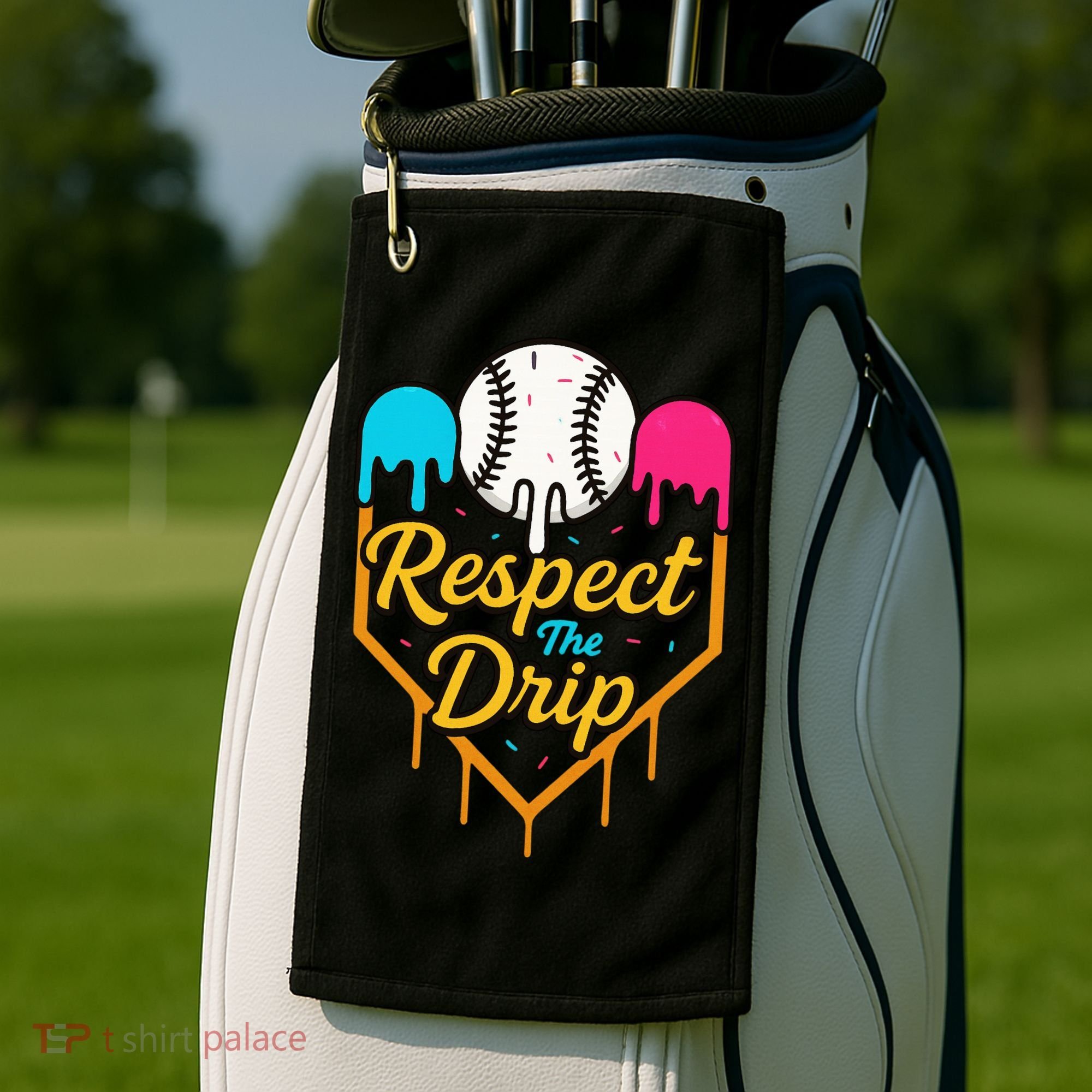 Respect The Drip Baseball Ice Cream Home Plate Golf Towel
