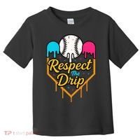 Respect The Drip Baseball Ice Cream Home Plate Toddler T-Shirt thumb 0