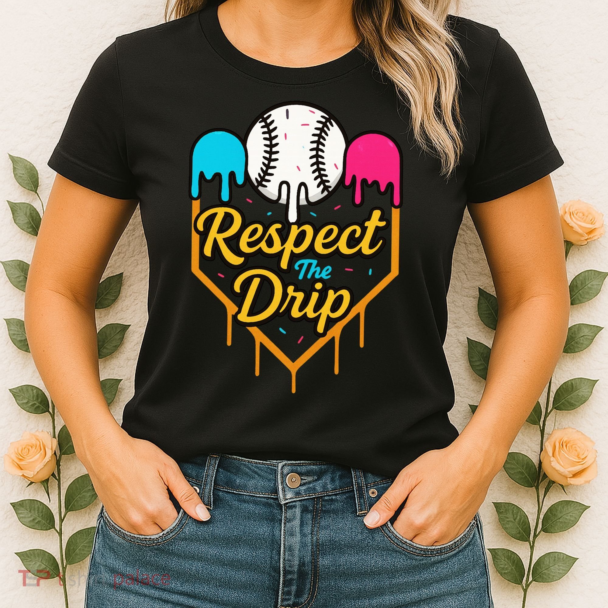Respect The Drip Baseball Ice Cream Home Plate Women's T-Shirt