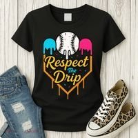 Respect The Drip Baseball Ice Cream Home Plate Women's T-Shirt thumb 3