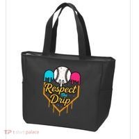 Respect The Drip Baseball Ice Cream Home Plate Tote Bag thumb 3