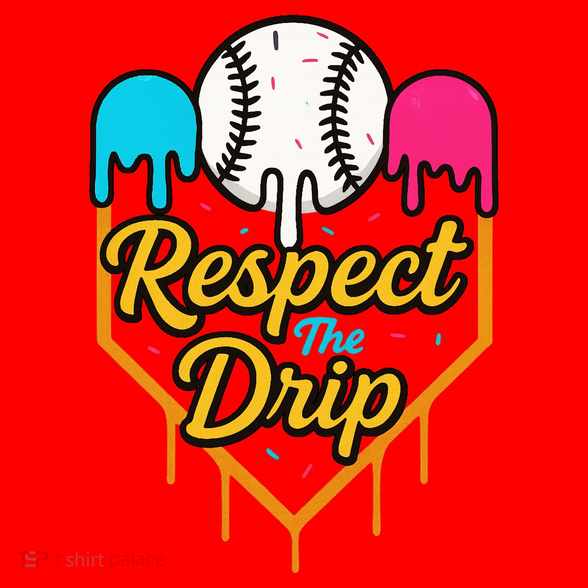 Respect The Drip Baseball Ice Cream Home Plate Santa Hat