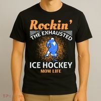 Rockin' The Exhausted Ice Hockey Mom Life T-Shirt thumb 3