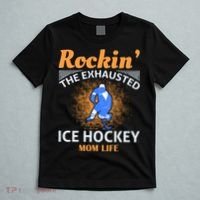 Rockin' The Exhausted Ice Hockey Mom Life T-Shirt thumb 5
