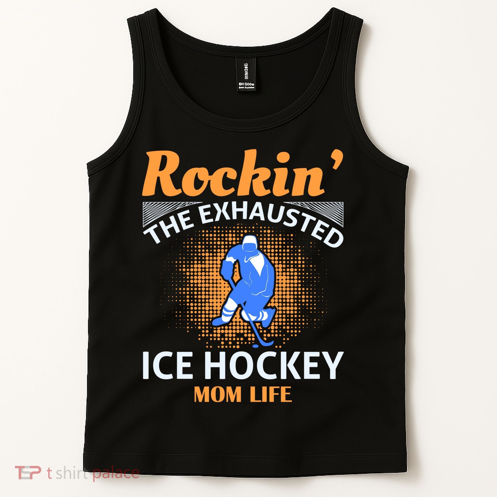 Rockin' The Exhausted Ice Hockey Mom Life Tank Top