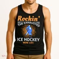 Rockin' The Exhausted Ice Hockey Mom Life Tank Top thumb 3