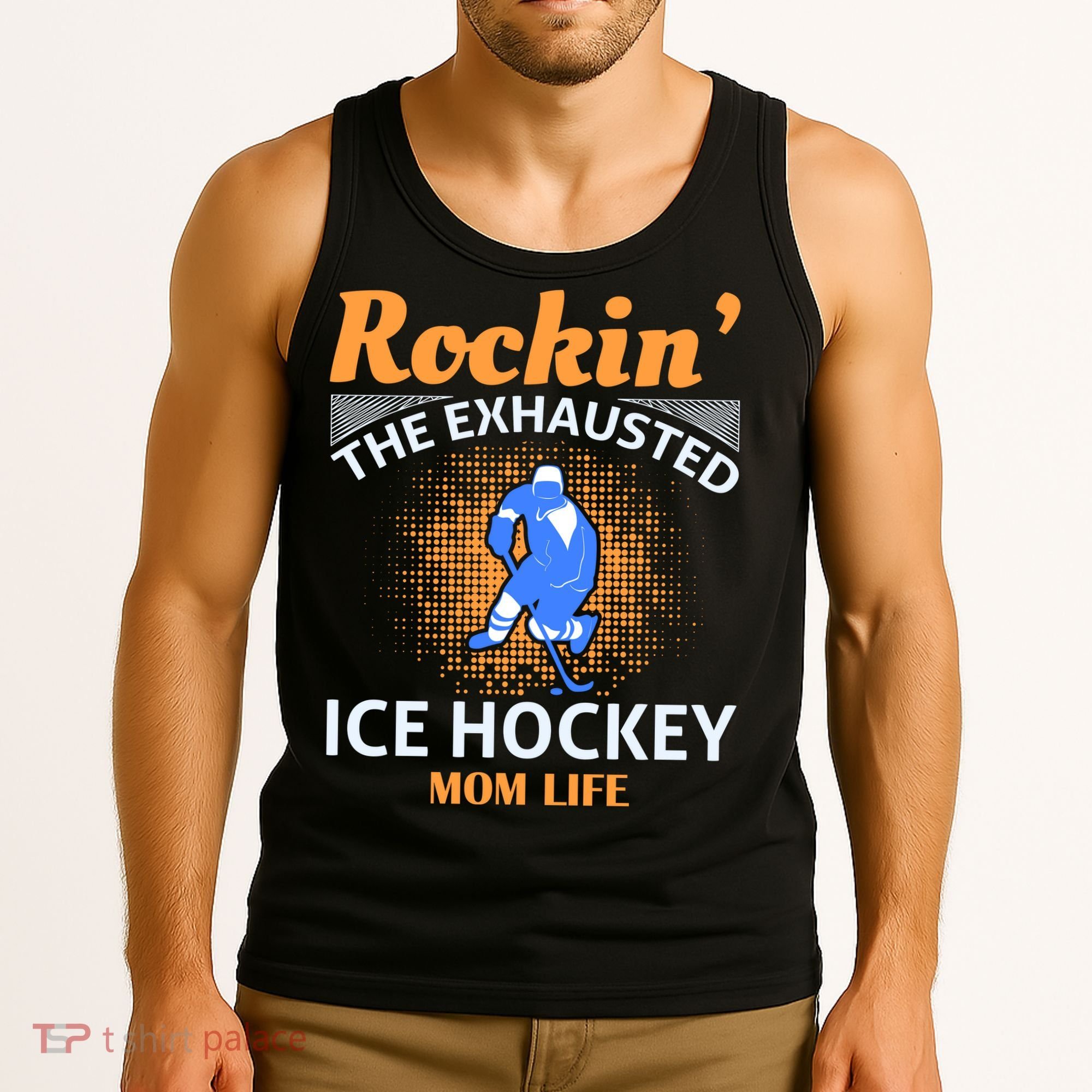 Rockin' The Exhausted Ice Hockey Mom Life Tank Top