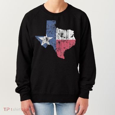 Retro Texas Flag Map Women's Sweatshirt