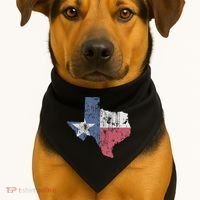Retro Texas Flag Map USA-Made Doggie Bandana thumb 1