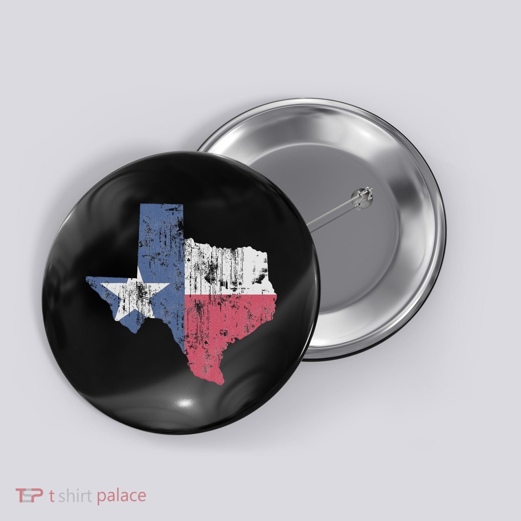 Retro Texas Flag Map Button