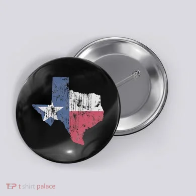 Retro Texas Flag Map Button