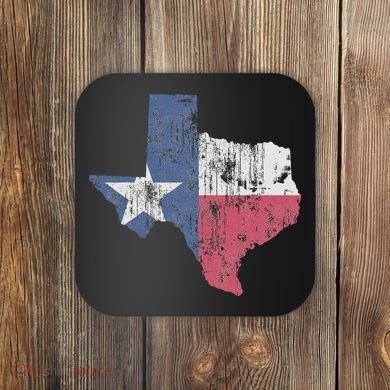 Retro Texas Flag Map Coaster