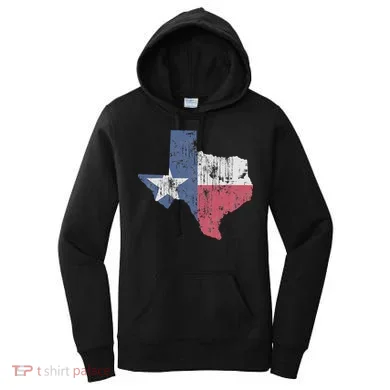 Retro Texas Flag Map Women's Hoodie