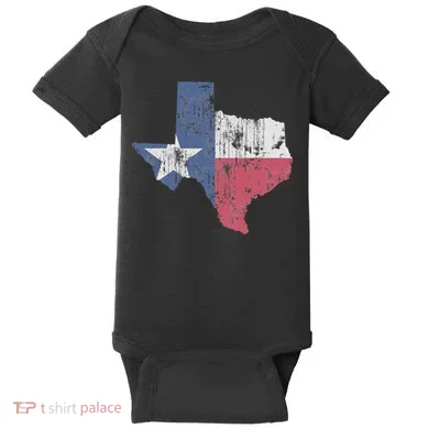 Retro Texas Flag Map Baby Bodysuit