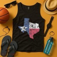 Retro Texas Flag Map Tank Top thumb 4