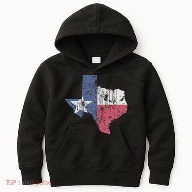 Retro Texas Flag Map Kids Hoodie