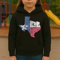 Retro Texas Flag Map Kids Hoodie thumb 3