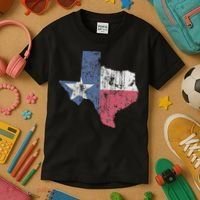 Retro Texas Flag Map Kids T-Shirt thumb 3