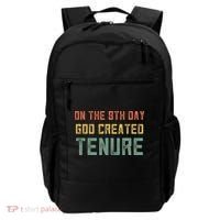 Retro Tenure Funny Gift For Teachers On The 8th Day God Created Gift Backpack thumb 0