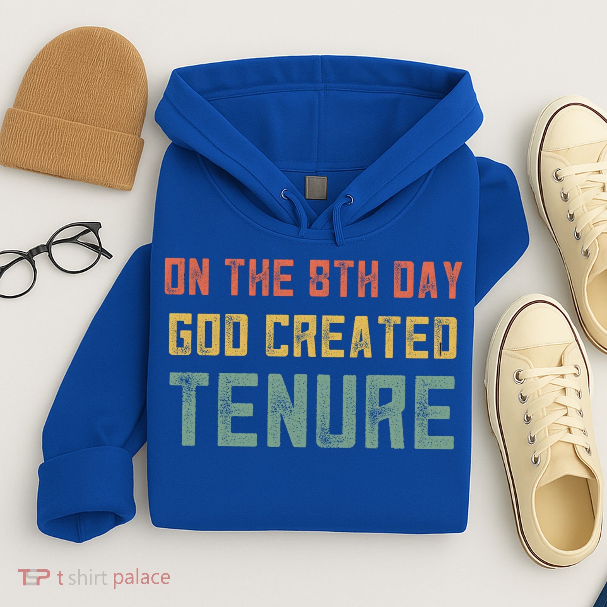 Retro Tenure Funny Gift For Teachers On The 8th Day God Created Gift Hoodie