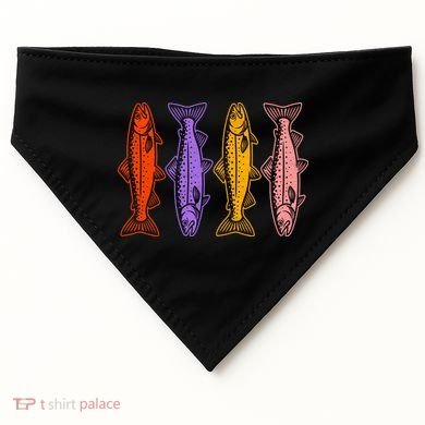 Rainbow Trout Fish Retro 80s USA-Made Doggie Bandana