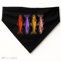 Rainbow Trout Fish Retro 80s USA-Made Doggie Bandana thumb 0
