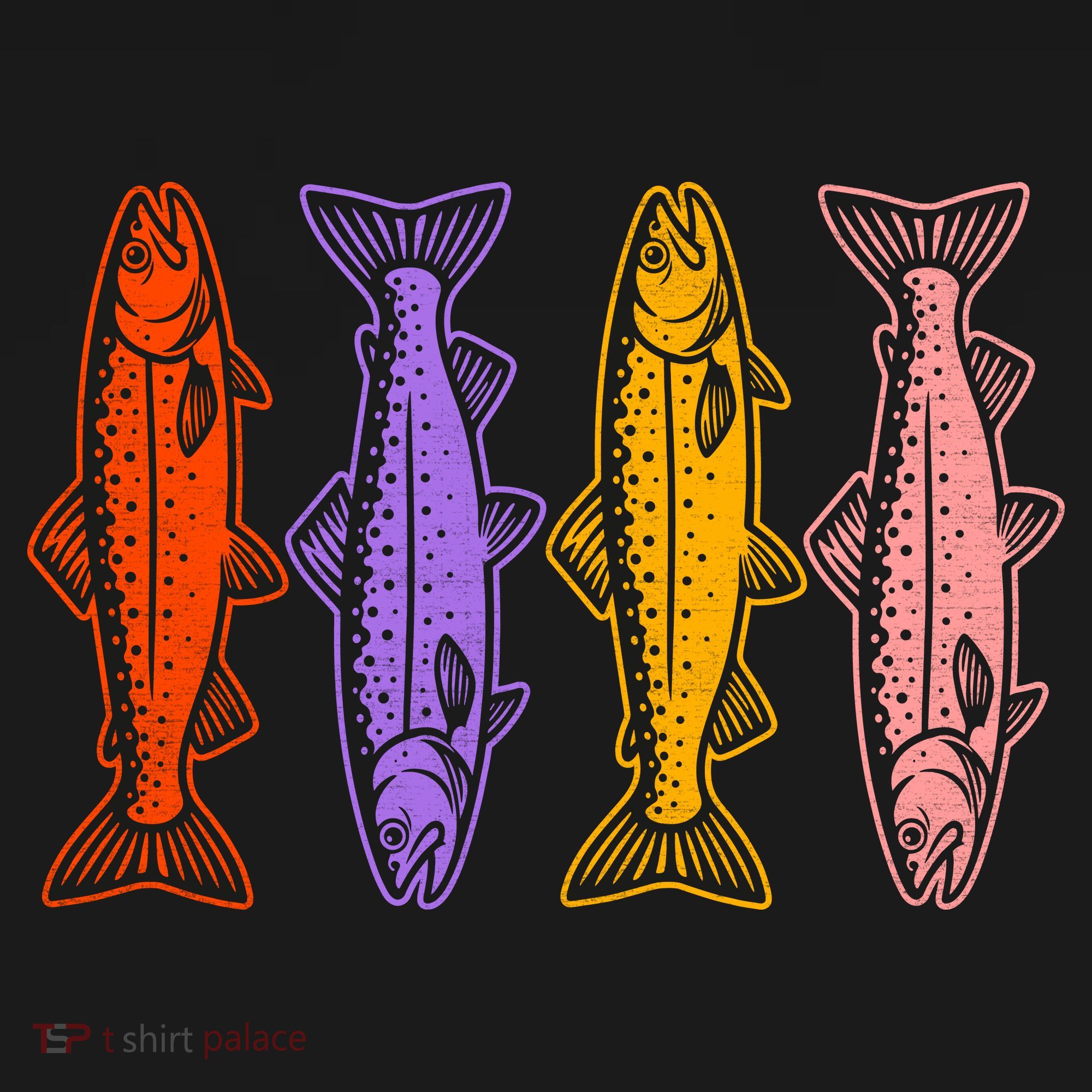 Rainbow Trout Fish Retro 80s USA-Made Doggie Bandana