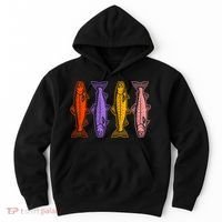 Rainbow Trout Fish Retro 80s Hoodie thumb 0