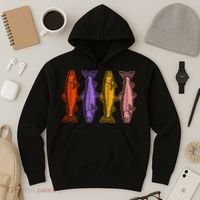 Rainbow Trout Fish Retro 80s Hoodie thumb 3