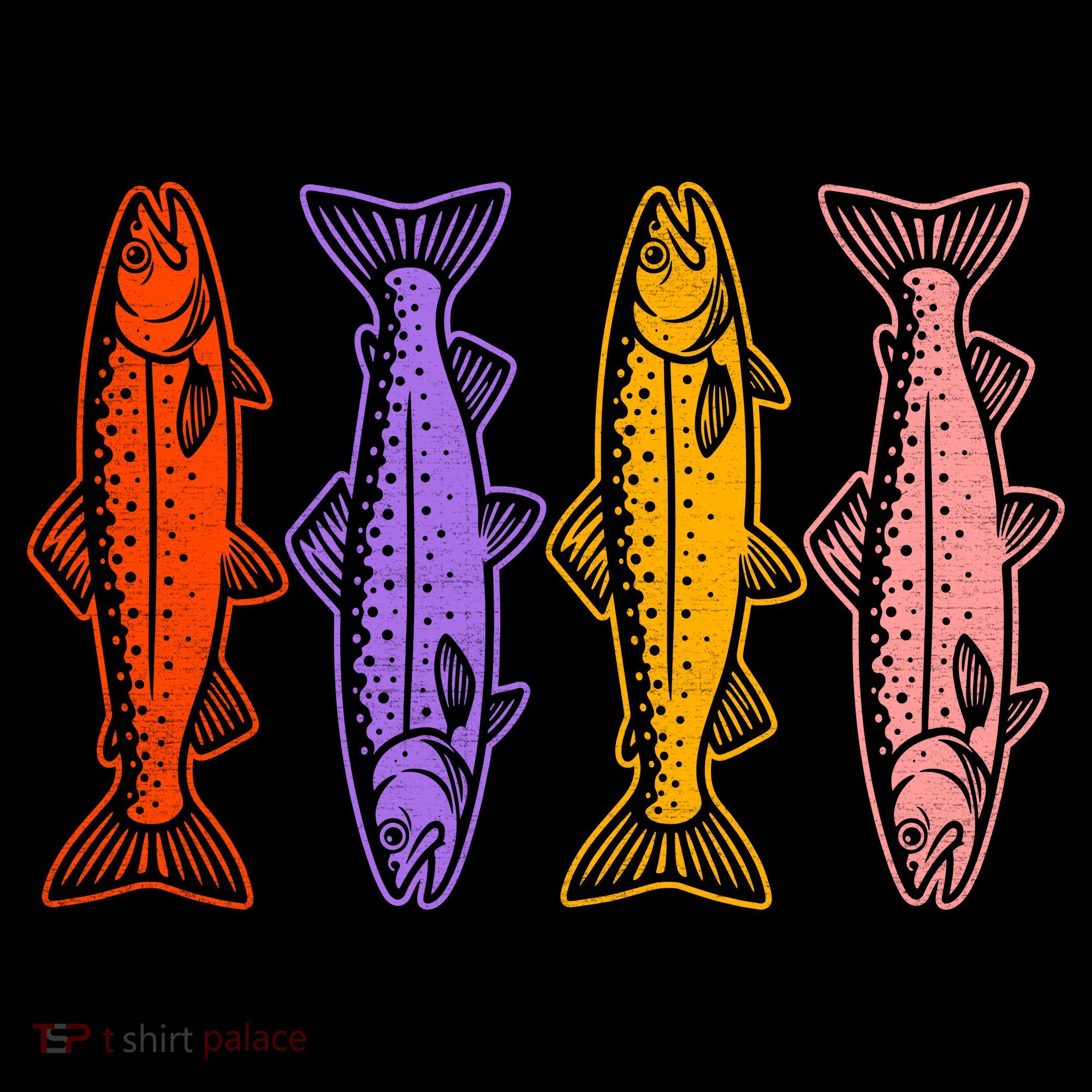 Rainbow Trout Fish Retro 80s Long Sleeve Shirt