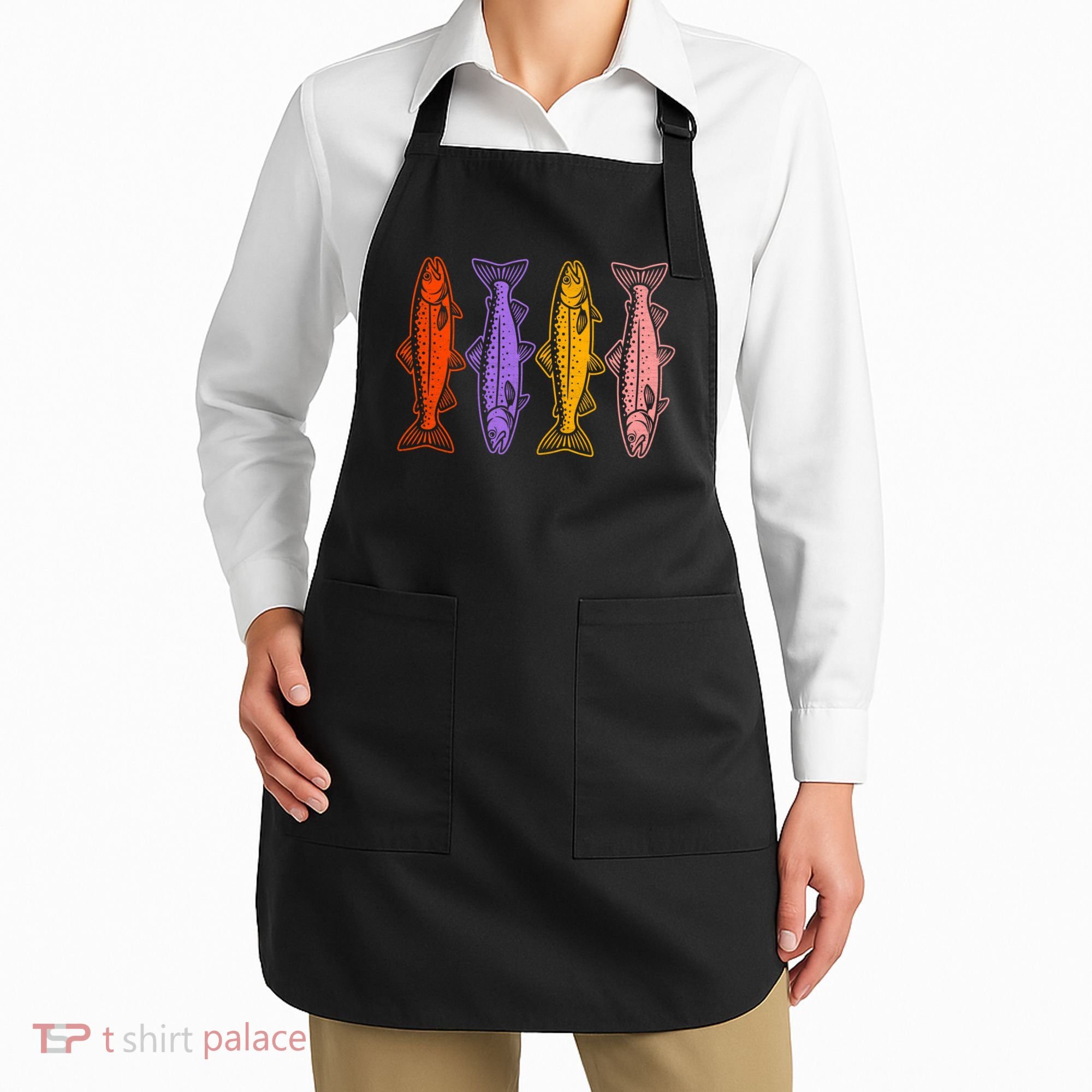 Rainbow Trout Fish Retro 80s Apron