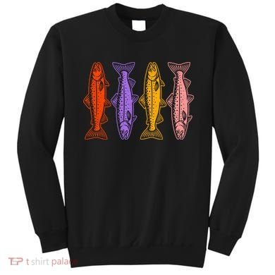 Rainbow Trout Fish Retro 80s Sweatshirt
