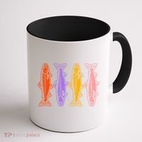 Rainbow Trout Fish Retro 80s Coffee Mug thumb 1