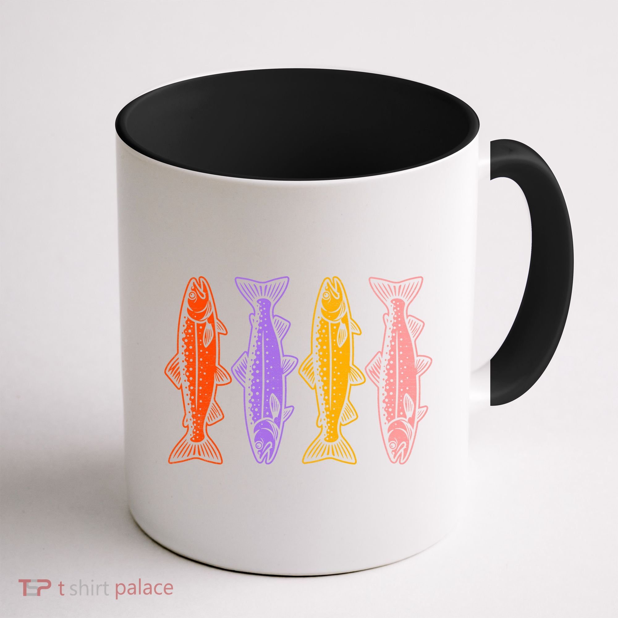 Rainbow Trout Fish Retro 80s Coffee Mug