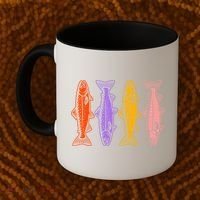 Rainbow Trout Fish Retro 80s Coffee Mug thumb 2