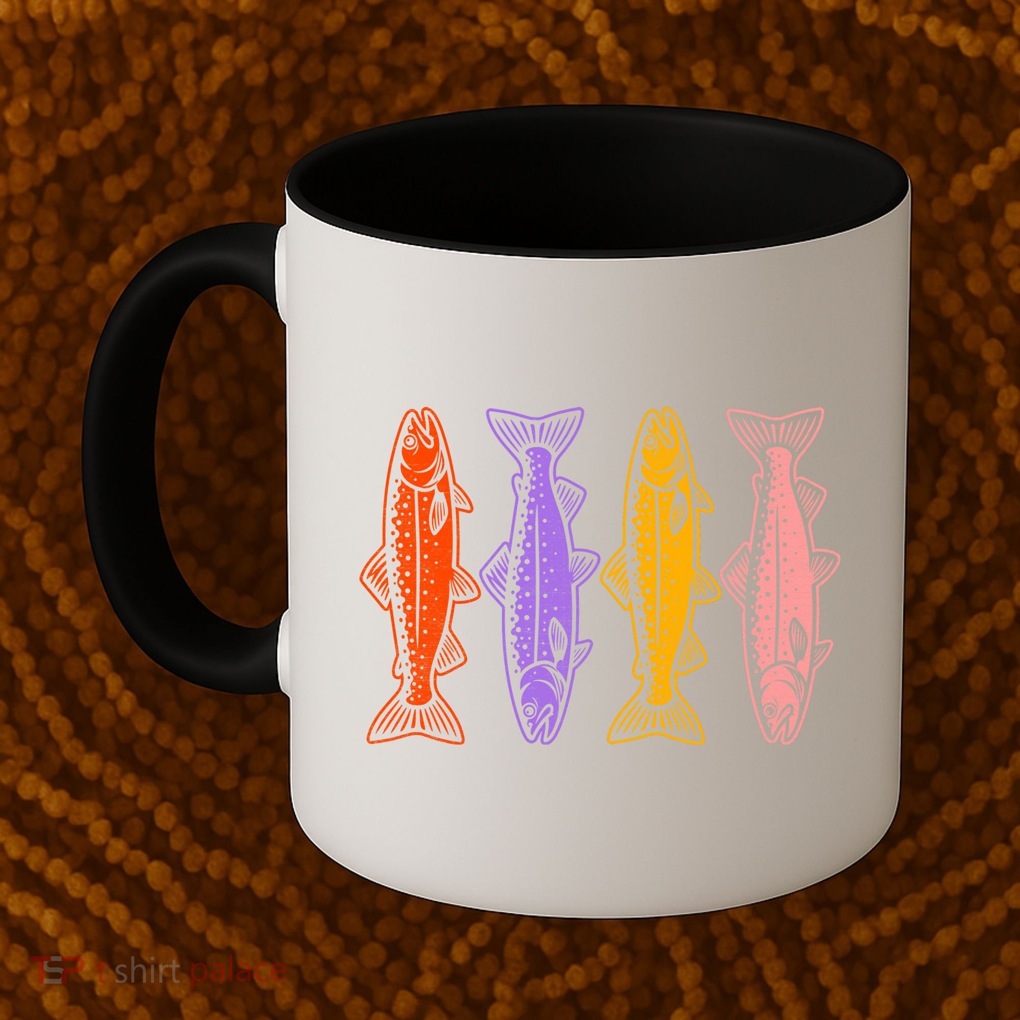 Rainbow Trout Fish Retro 80s Coffee Mug