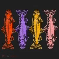 Rainbow Trout Fish Retro 80s Tumbler thumb 3