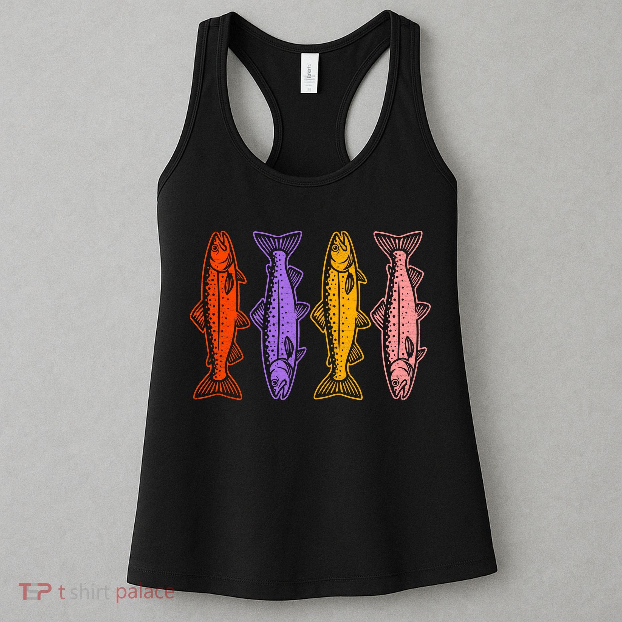Rainbow Trout Fish Retro 80s Women's Tank Top