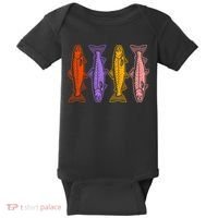 Rainbow Trout Fish Retro 80s Baby Bodysuit thumb 0