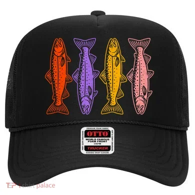 Rainbow Trout Fish Retro 80s Hat
