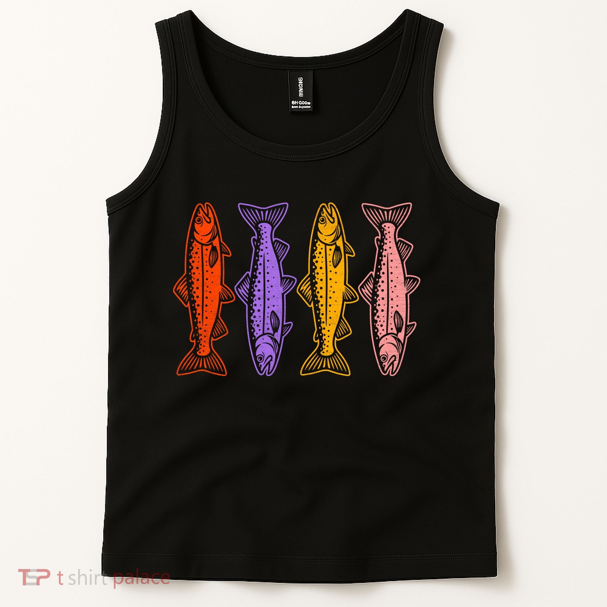 Rainbow Trout Fish Retro 80s Tank Top