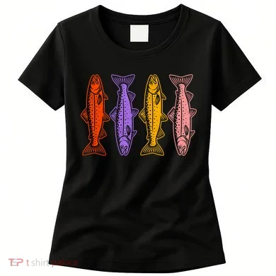 Rainbow Trout Fish Retro 80s Women's T-Shirt
