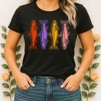 Rainbow Trout Fish Retro 80s Women's T-Shirt thumb 2