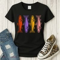 Rainbow Trout Fish Retro 80s Women's T-Shirt thumb 3