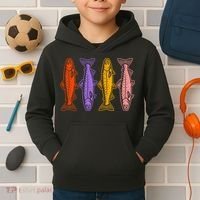 Rainbow Trout Fish Retro 80s Kids Hoodie thumb 2