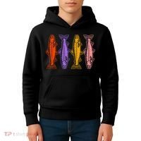 Rainbow Trout Fish Retro 80s Kids Hoodie thumb 4